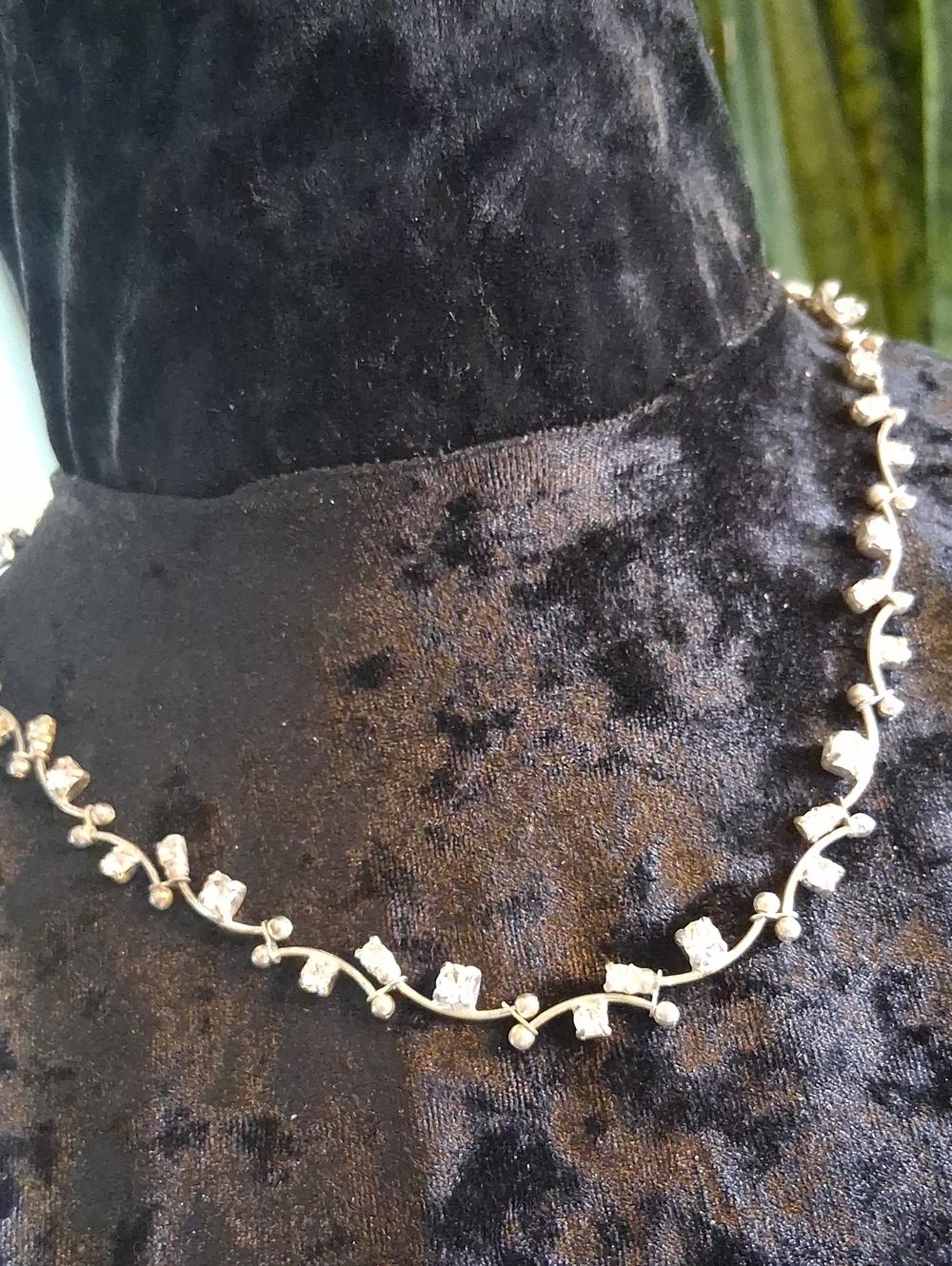 Carolee Silver-Tone Crystal Vine Necklace